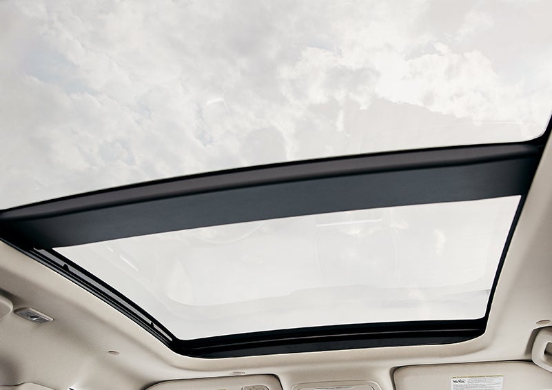 The available panoramic Vista Roof® is shown from inside a 2024 Lincoln Corsair® SUV. | Johnson Sewell Lincoln in Marble Falls TX